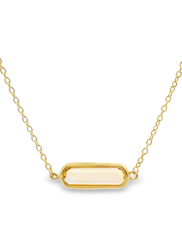 Citrine Necklet - 10ct Yellow Gold Citrine Necklet - 788596