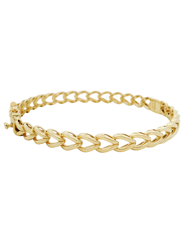 Gold Bangle - 10ct Yellow Gold Hinged Bangle-788754