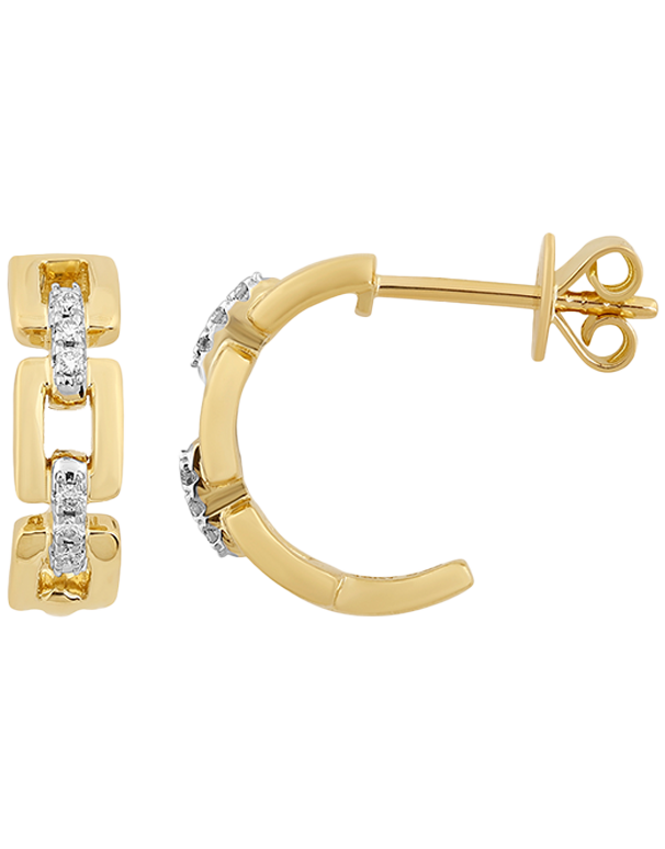 10ct Yellow Gold Diamond Set Stud Earrings-789197