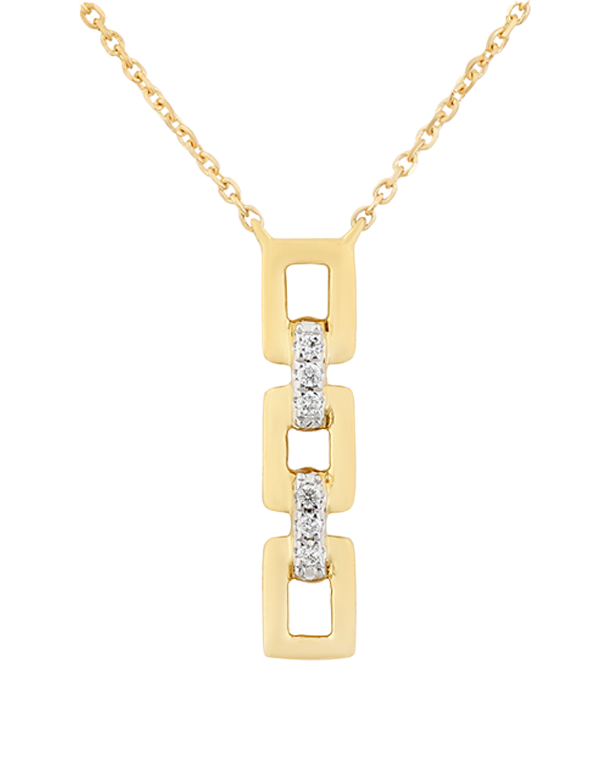10ct Yellow Gold Diamond Set Pendant-789200