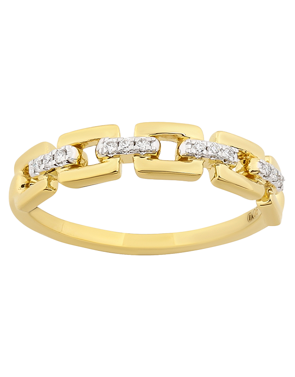 10ct Yellow Gold Diamond Set Ring-789203