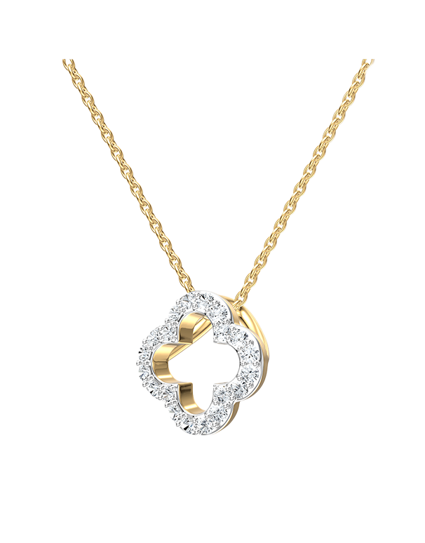 Diamond Pendant - 10ct Yellow Gold Diamond Set Pendant - 789332