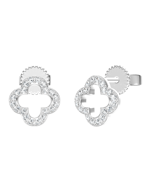 Diamond Earrings - 10ct White Gold Diamond Set Earrings - 789335