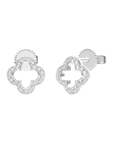 Diamond Earrings - 10ct White Gold Diamond Set Earrings - 789335