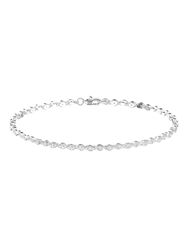Diamond Bracelet - 10ct White Gold Diamond Set Bracelet - 789347