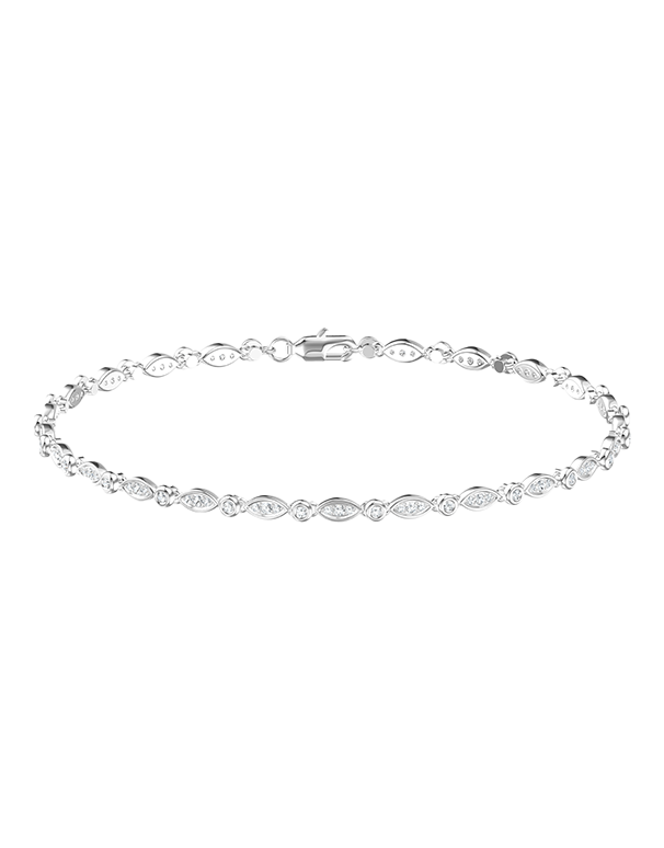 Diamond Bracelet - 10ct White Gold Diamond Set Bracelet - 789349