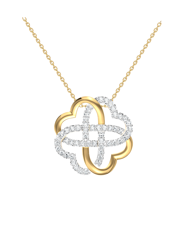 Diamond Pendant - 10ct Yellow Gold Diamond Set Pendant - 789364