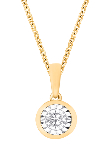 Diamond Pendant - 10ct Yellow Gold Diamond Set Pendant - 784090