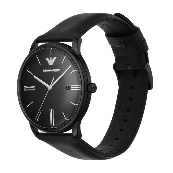 Aaren black and gray reversible leather watch best sale