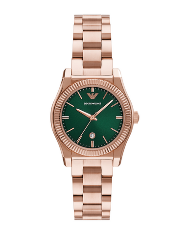 Emporio Armani-Three-Hand Date Rose Gold-Tone Stainless Steel Watch-AR11639-789083