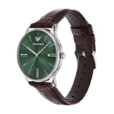 Emporio Armani - Three-Hand Date Brown Leather Watch - AR11672 - 789648