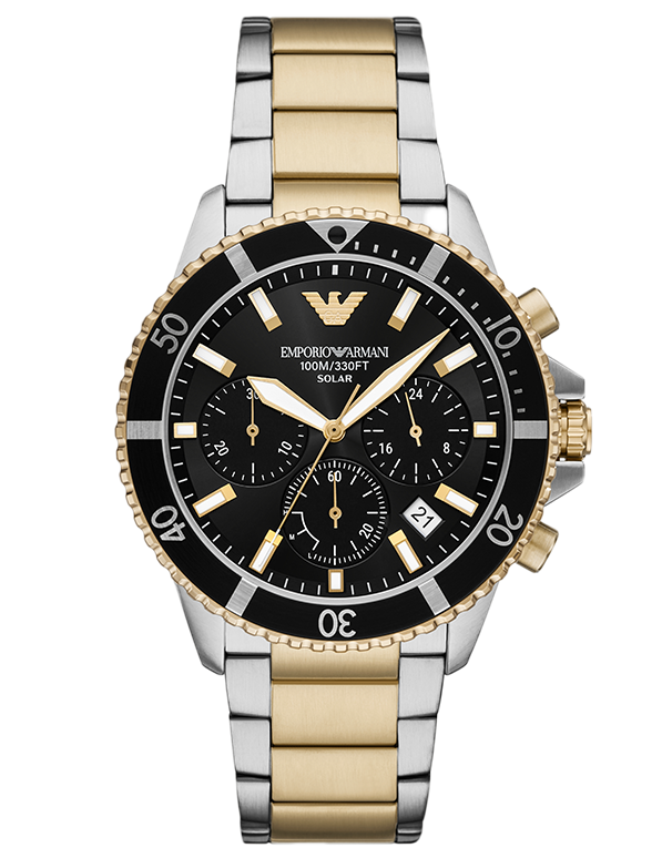 Emporio Armani - World Explorer Solar-Powered Chronograph Two-Tone Stainless Steel Watch - AR11680 -789645
