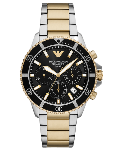 Emporio Armani - World Explorer Solar-Powered Chronograph Two-Tone Stainless Steel Watch - AR11680 -789645