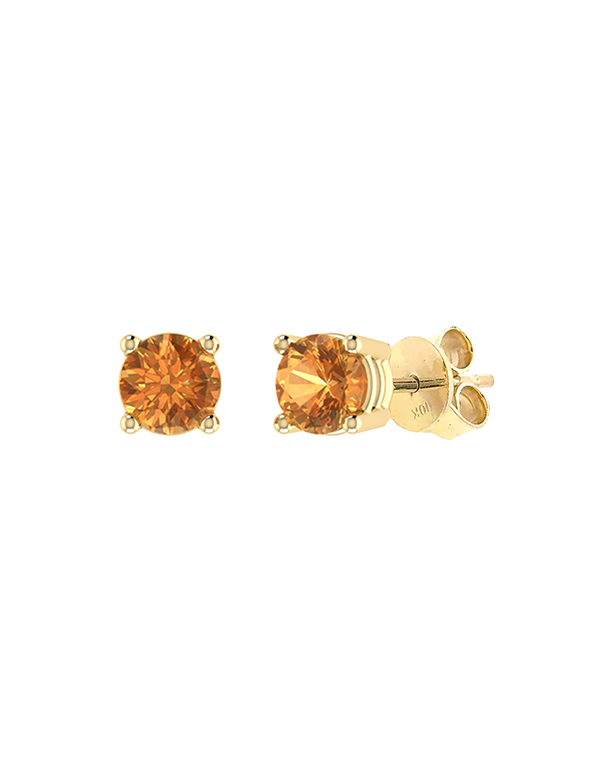 Citrine Earrings - 10ct Yellow Gold Citrine Stud Earrings - 788139