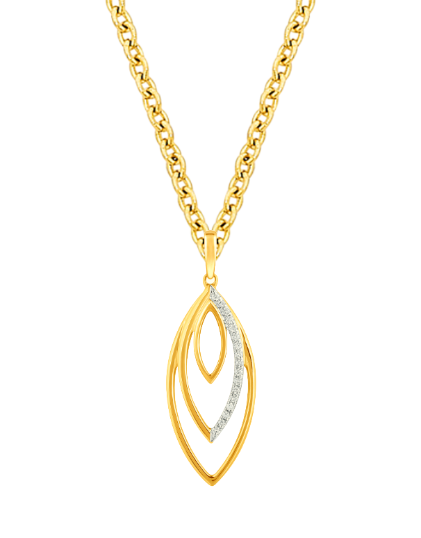 Diamond Pendant - 10ct Yellow Gold Diamond Set Pendant - 788045
