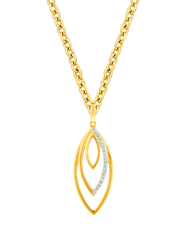 Diamond Pendant - 10ct Yellow Gold Diamond Set Pendant - 788045