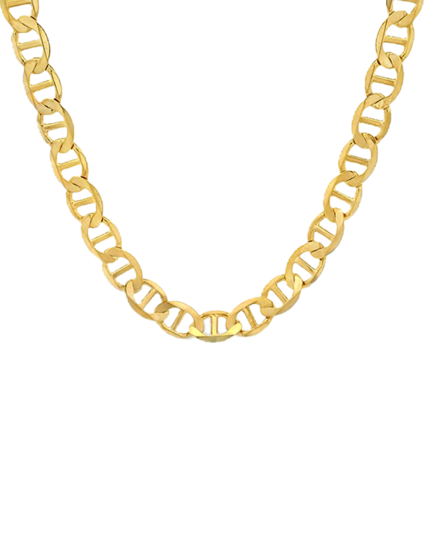 Men's Chain- 10ct Yellow Gold Bevelled Anchor 55cm Chain-784561