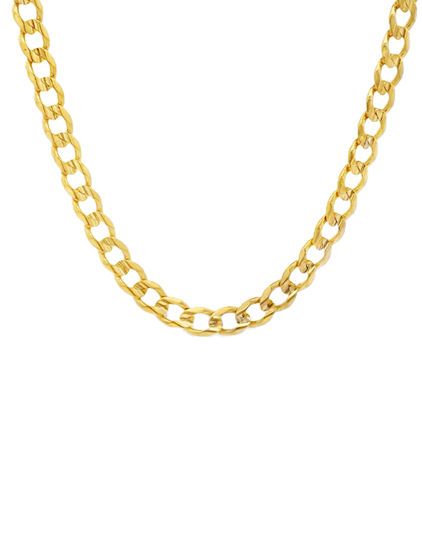 Men's Chain- 10ct Yellow Gold Concave Curb 55cm Chain-782275