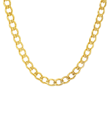 Men's Chain- 10ct Yellow Gold Concave Curb 55cm Chain-782275