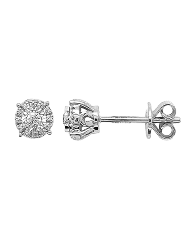10ct White Gold Diamond Set Earrings- 789211