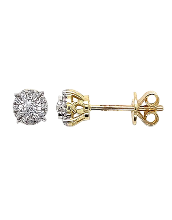 10ct Yellow Gold Diamond Set Earrings- 789210