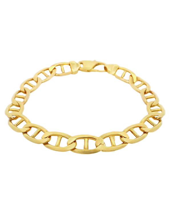 Men's Bracelet- 10ct Yellow Gold Anchor Link 22cm Bracelet- 787379