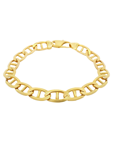 Men's Bracelet- 10ct Yellow Gold Anchor Link 22cm Bracelet- 787379