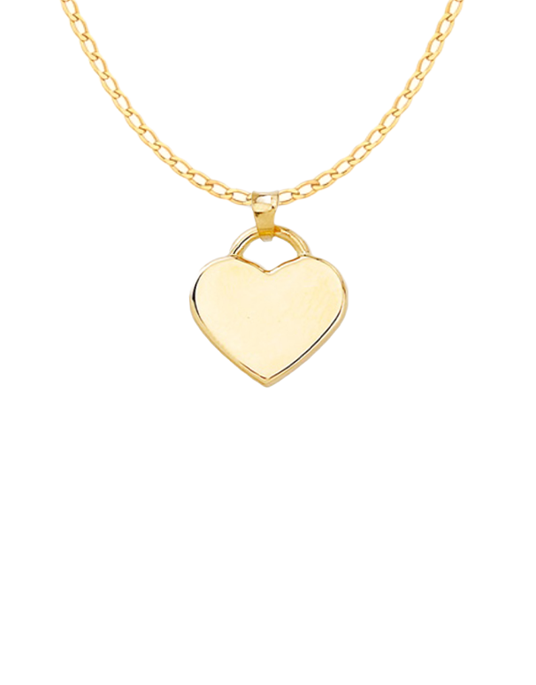 Gold Pendant- 10ct Yellow Heart Disc Pendant- 788762