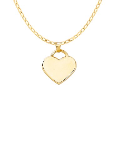 Gold Pendant- 10ct Yellow Heart Disc Pendant- 788762