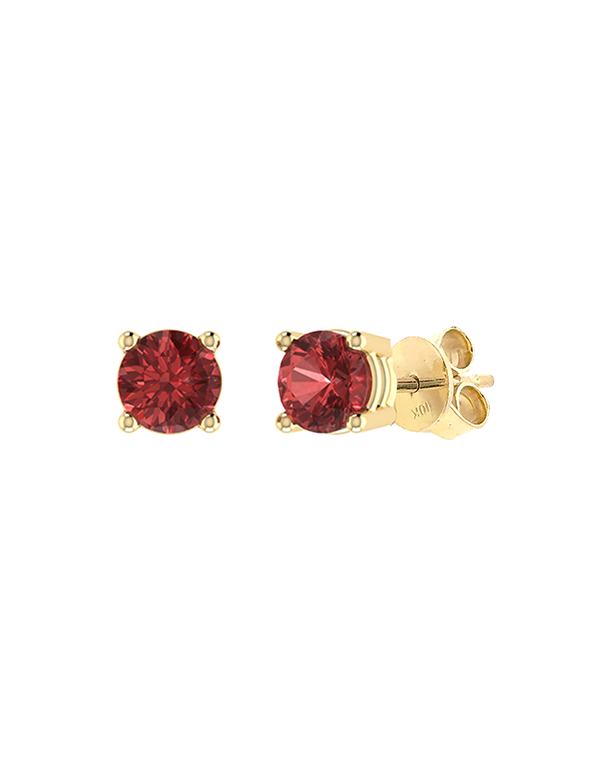 Garnet Earrings - 10ct Yellow Gold Garnet Stud Earrings - 788140