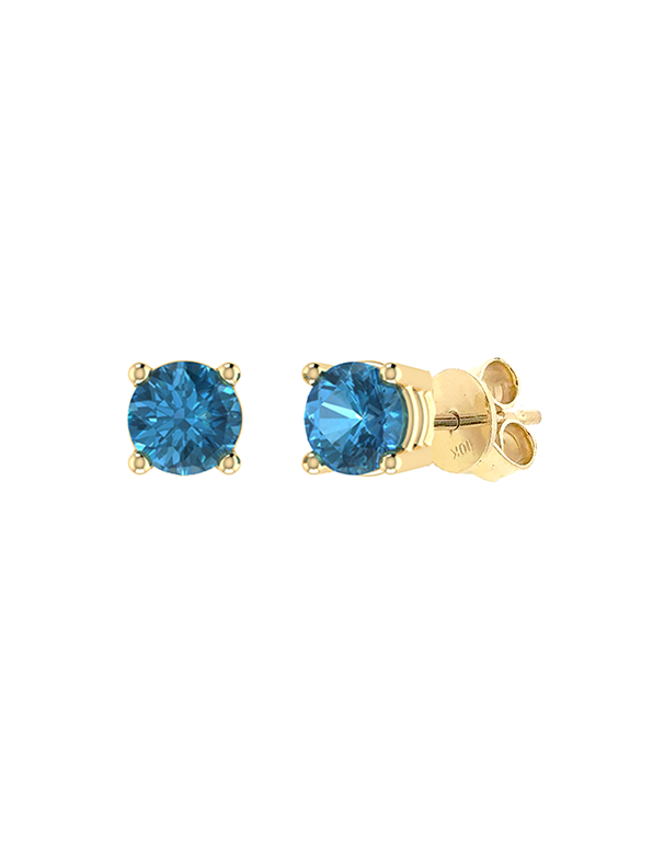 London Blue Topaz Earrings - 10ct Yellow Gold London Blue Topaz Stud Earrings - 788141