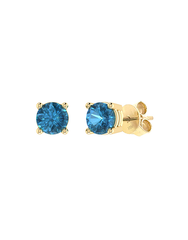 London Blue Topaz Earrings - 10ct Yellow Gold London Blue Topaz Stud Earrings - 788141