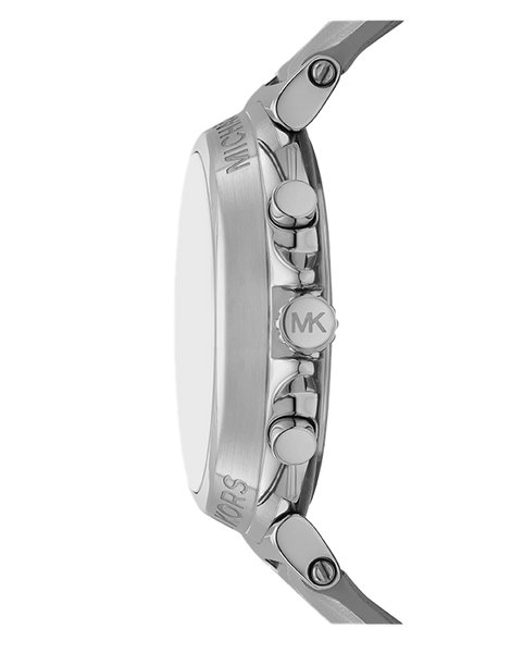 Michael Kors Maren Chronograph Silver Tone 40mm Watch Leather MK7508 New Battery Michael Kors Oversized Maren Silver-Tone and Crocodile  main image 2