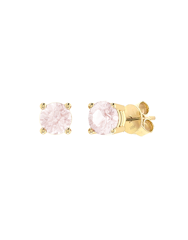 Morganite Earrings - 10ct Yellow Gold Morganite Stud Earrings - 788142