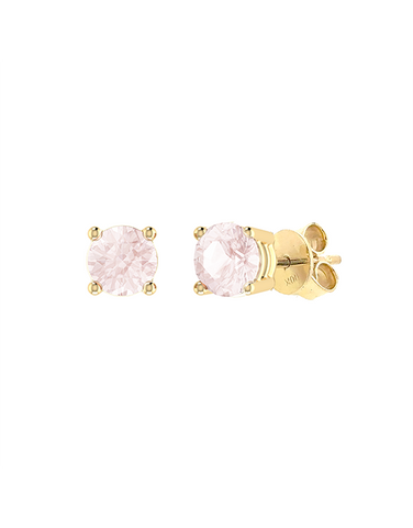 Morganite Earrings - 10ct Yellow Gold Morganite Stud Earrings - 788142