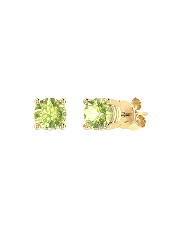 Peridot Earrings - 10ct Yellow Gold Peridot Stud Earrings - 788143