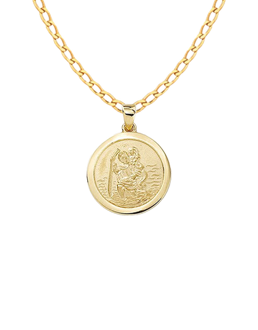 Gold Pendant- 10ct Yellow Gold St Christopher Medal- 785210