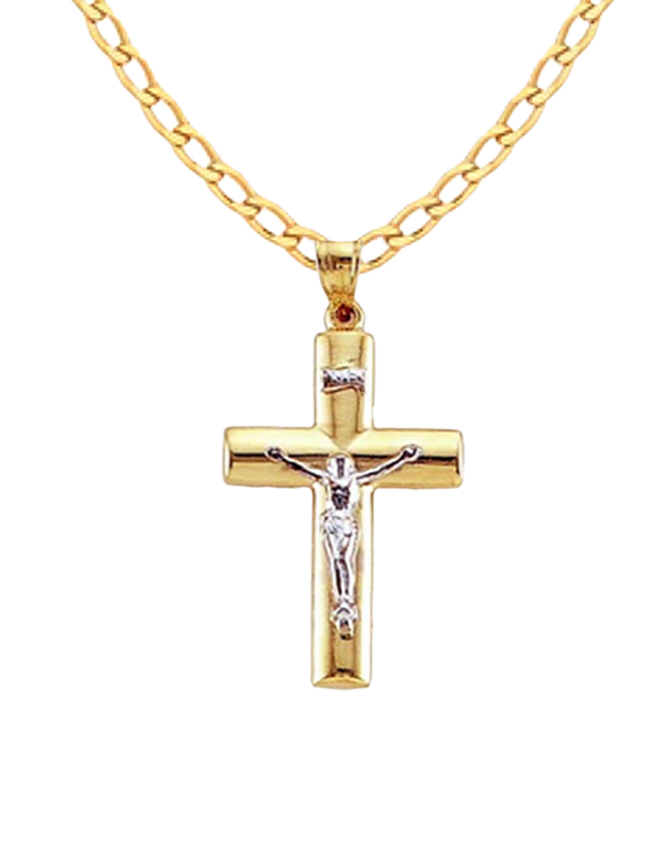 Gold Pendant- 10ct Two Tone Crucifix - 788745