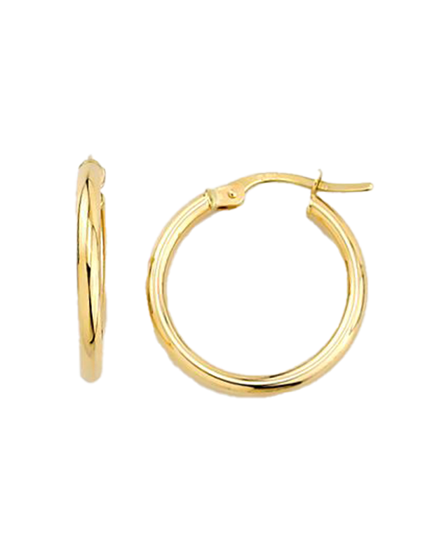 Gold Earrings - 10ct Yellow Gold Round Hoop Earrings - 784876
