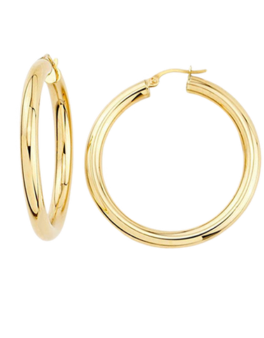 Gold Earrings - 10ct Yellow Gold Round Hoop Earrings - 782261