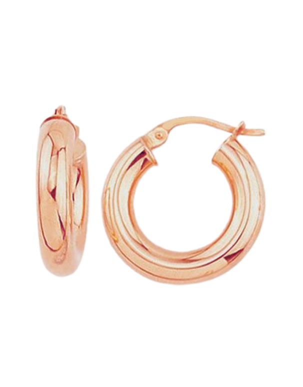 Gold Earrings - 10ct Rose Gold Round Hoop Earrings - 784137