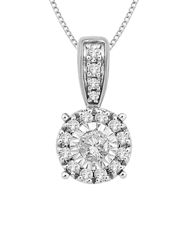 10ct White Gold Diamond Set Pendant- 789209