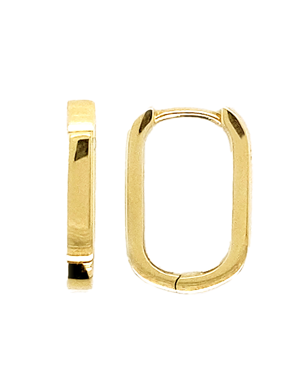 10ct Yellow Gold Paperclip Huggie Earrings- 789271