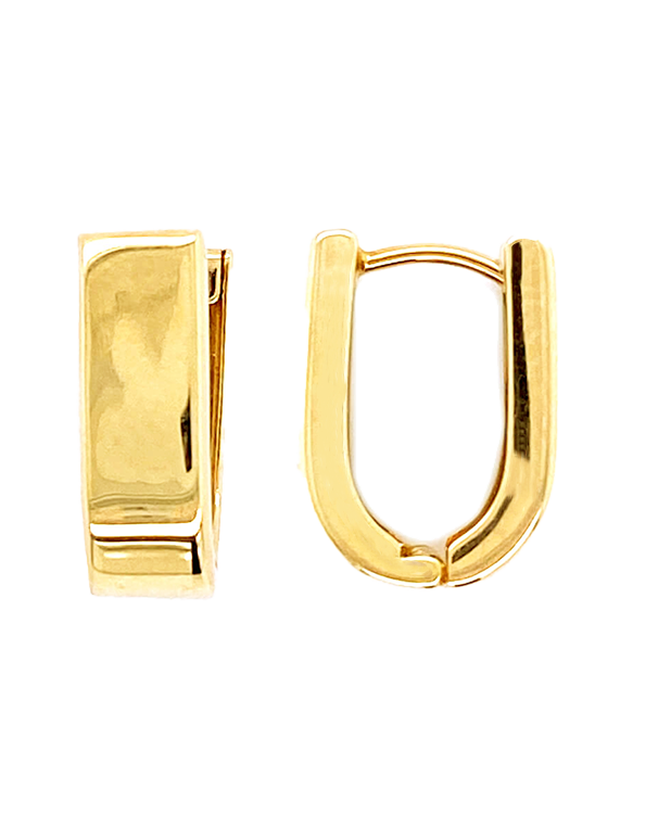 10ct Yellow Gold Paperclip Huggie Earrings - 789277