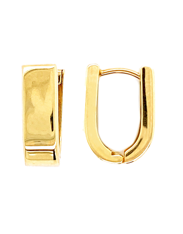 10ct Yellow Gold Paperclip Huggie Earrings - 789277
