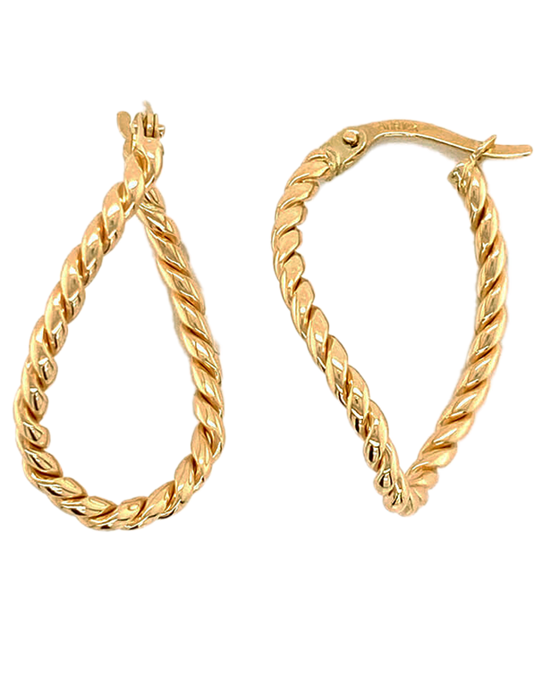 10ct Yellow Gold Twist Hoop Earrings -786892