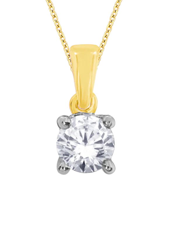 10ct Yellow Gold Solitaire Diamond Pendant - 770182