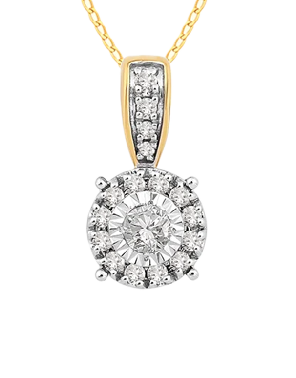 10ct Yellow Gold Diamond Pendant- 789208