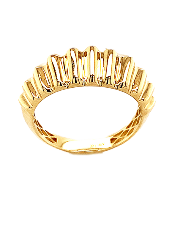 10ct Yellow Gold Ladies Croissant V Dome Style Ring- 787088