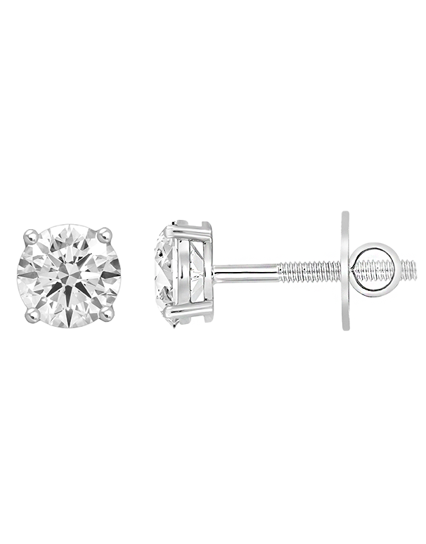 Diamond Earrings - 0.50ct Lab Grown Diamond Classic Studs set in 14ct White Gold - 788192